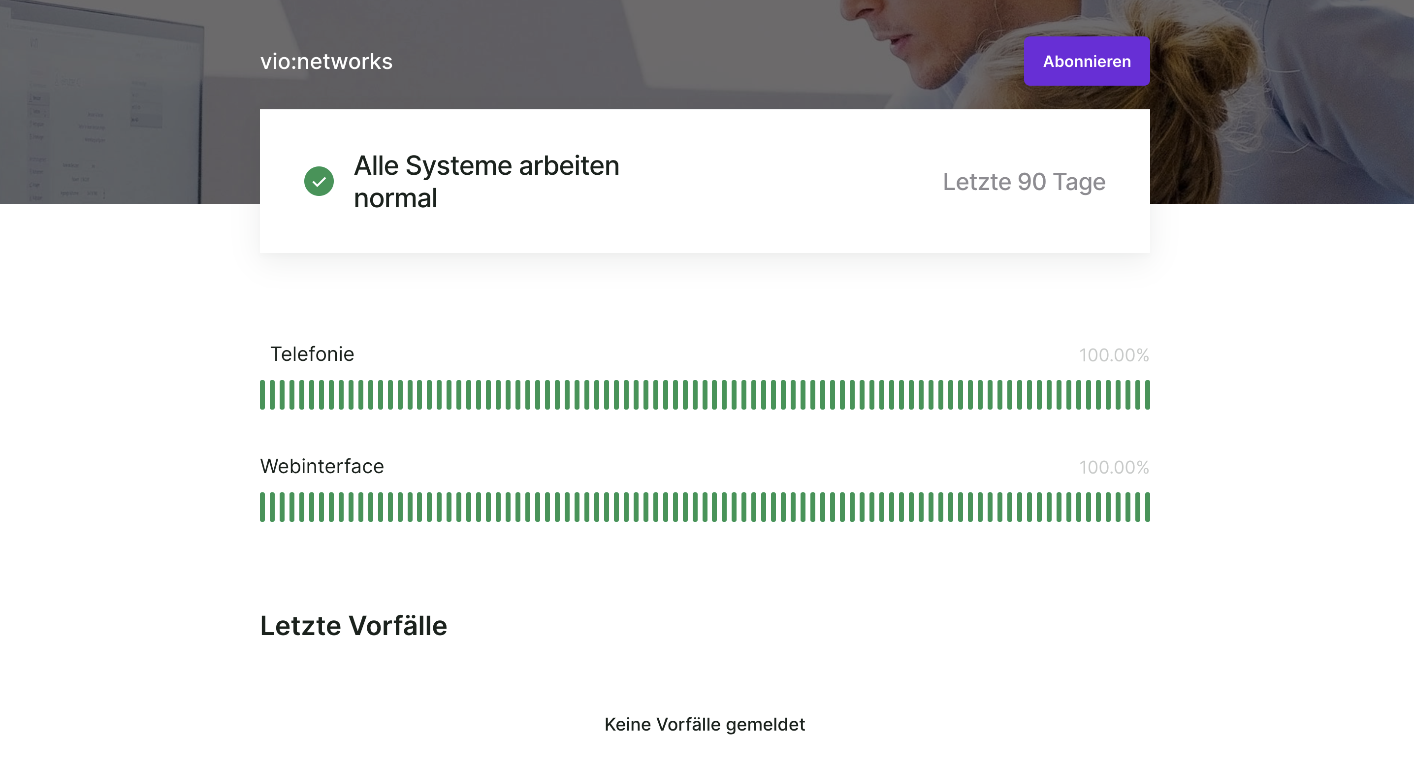 Neue Statusseite Stets aktuell informiert bleiben!