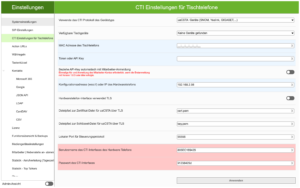 CTI Einstellungen Yealink